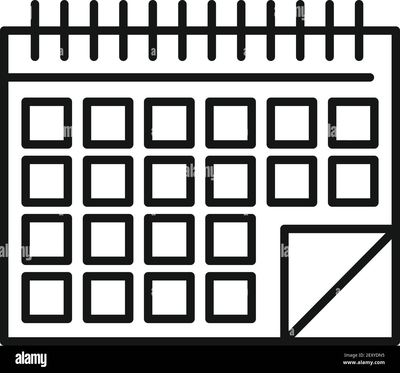 Symbol für Servicekalender, Gliederungsstil Stock Vektor