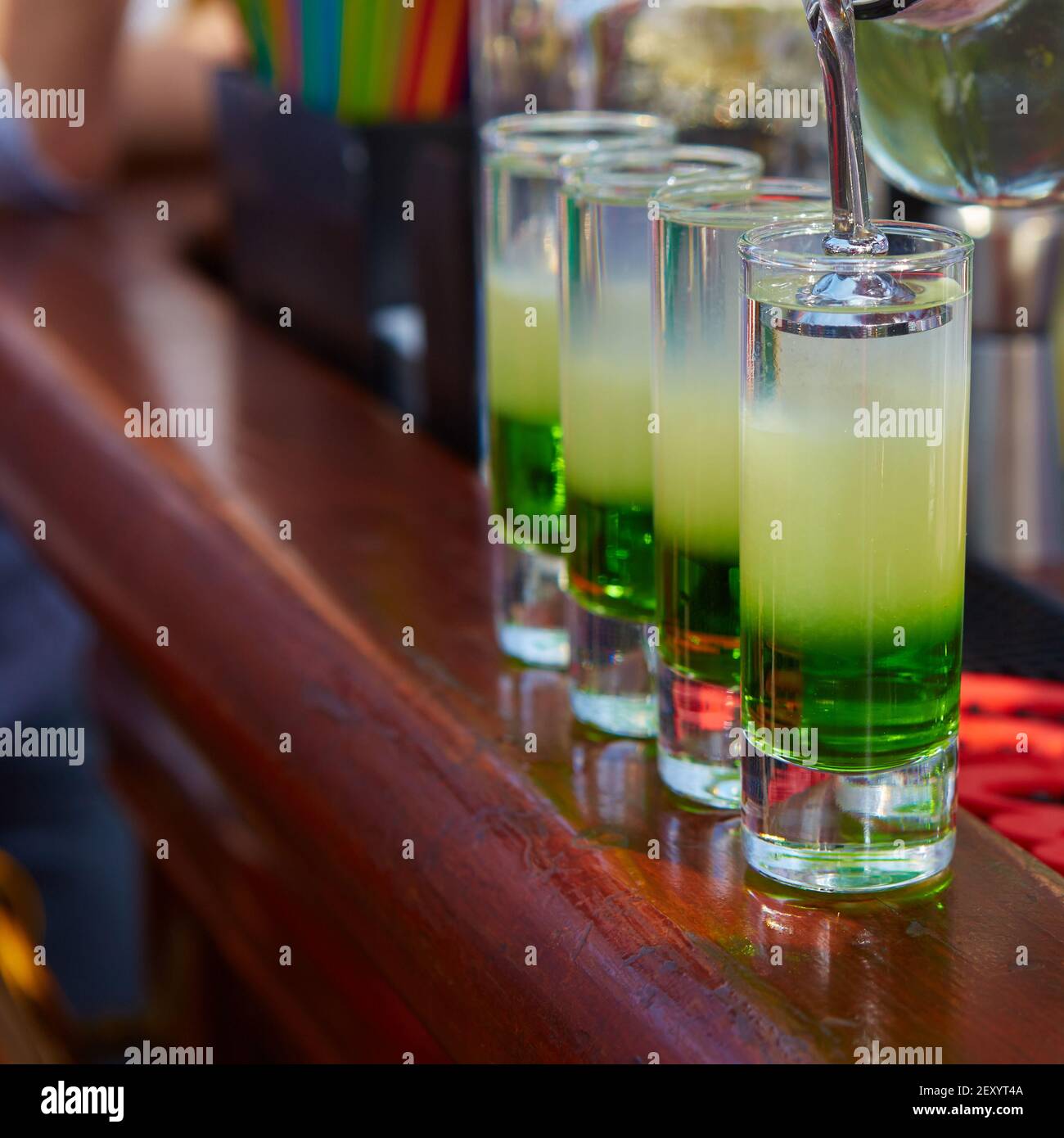 Geschichtete cocktail Mexican grün Stockfoto