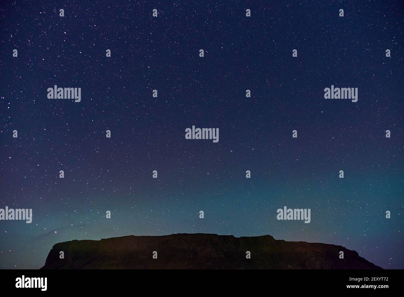 Blick auf den Nachthimmel in Island Stockfoto