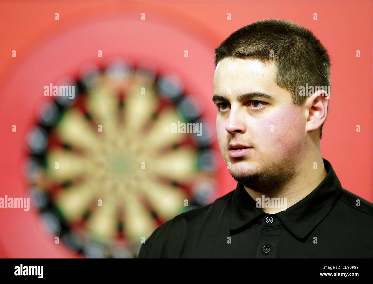 John Brown während des Tages eines der Ladbrokes UK Open 2021 Turnier in der Marshall Arena, Milton Keynes. Bilddatum: Freitag, 5. März 2021. Stockfoto