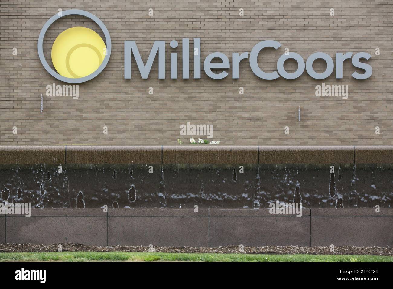 Die MillerCoors Brauerei in Milwaukee, Wisconsin am 12. August 2014. MillerCoors ist ein Joint Venture zwischen SABMiller, der Muttergesellschaft der Miller Brewing Company und der Molson Coors Brewing Company. Foto: Kristoffer Tripplaar/ Sipa USA Stockfoto