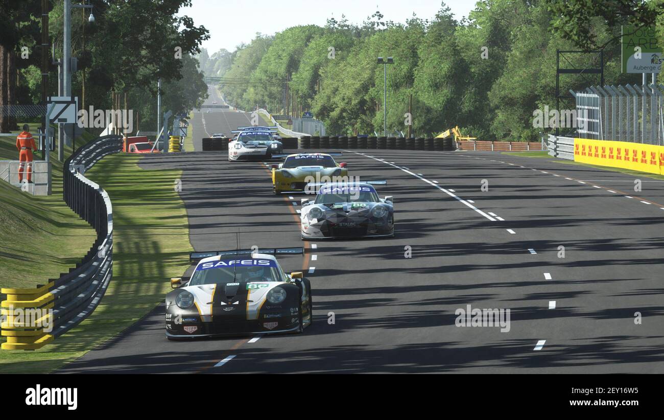 86 Benjamin Barker (gbr), Andrew Watson (gbr), Adam Maguire (gbr), Eros Masciulli (ita), Gulf Racing, Porsche 911 RSR, Aktion während der 24 Stunden von Le Mans Virtual, 24 Heures du Mans Virtuelles, vom 12. Bis 14. Juni 2020 auf der rFactor 2 Plattform laufen - Foto Clément Marin / DPPI Stockfoto