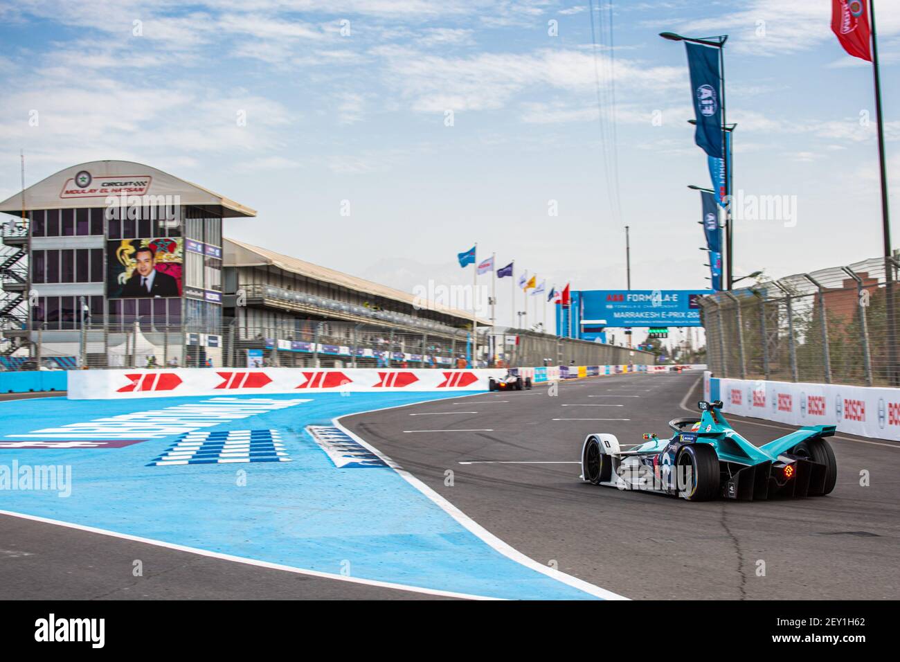 03 TURVEY Oliver (gbr), Spark-Penske NIO FE-005, NIO 333 FE Team, Aktion beim Marrakesch E-Prix 2020, 5th Lauf der Formel E Meisterschaft 2019-20, auf dem Circuit International Automobile Moulay El Hassan vom 28. Bis 29. Februar in Marrakesch, Marokko - Foto Clément Luck / DPPI Stockfoto