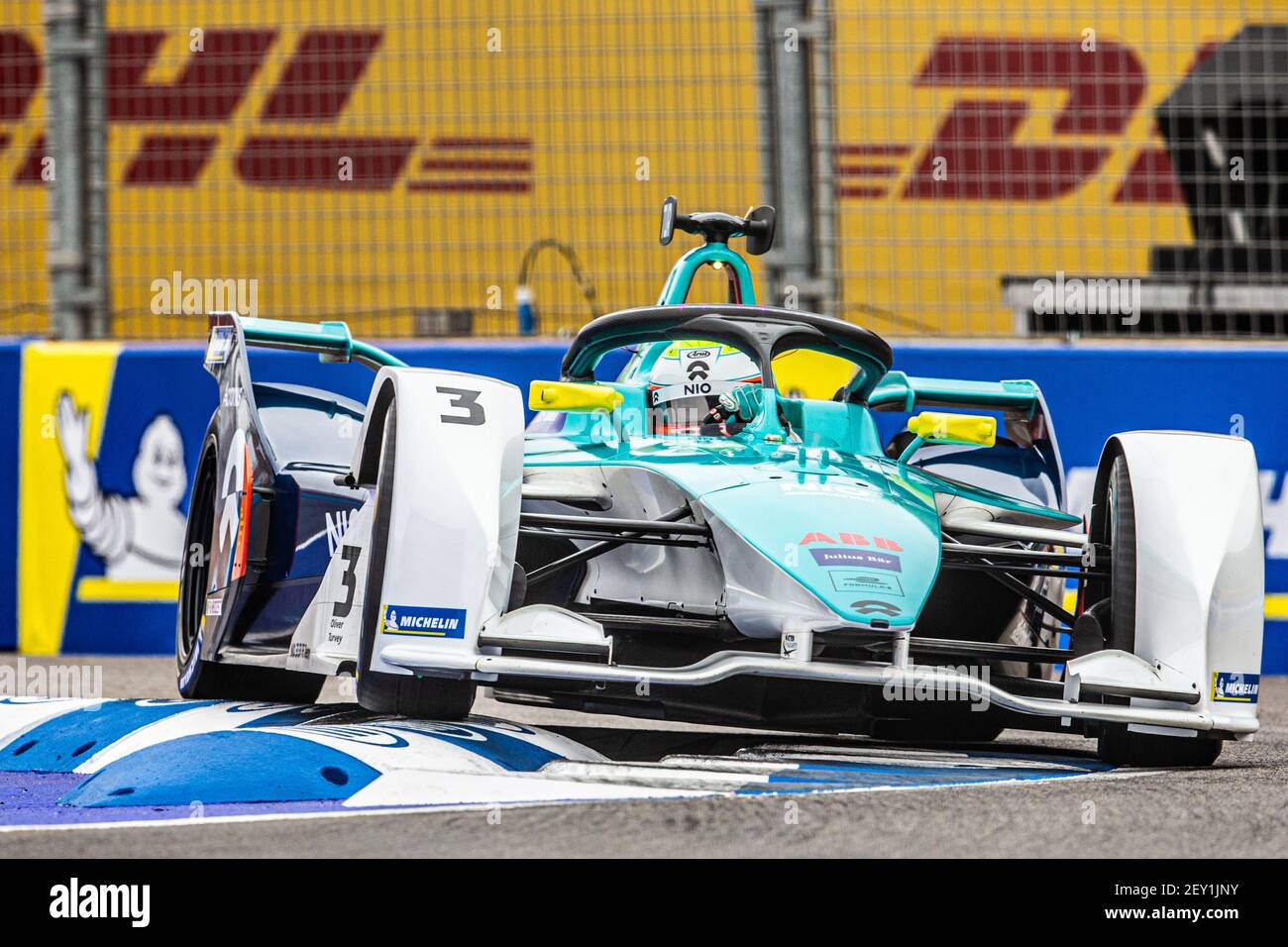 03 TURVEY Oliver (gbr), Spark-Penske NIO FE-005, NIO 333 FE Team, Aktion beim Marrakesch E-Prix 2020, 5th Lauf der Formel E Meisterschaft 2019-20, auf dem Circuit International Automobile Moulay El Hassan vom 28. Bis 29. Februar in Marrakesch, Marokko - Foto Clément Luck / DPPI Stockfoto