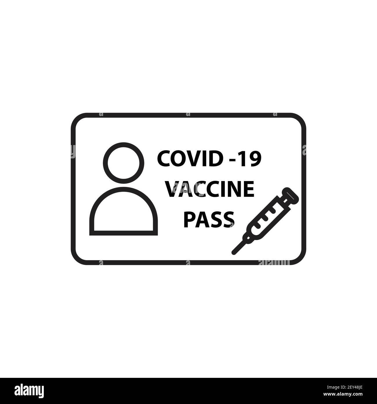 Impfpass Symbol Vektor-Impfpass gegen covid-19 medizinische Karte Pass für Reise Illustration. Stock Vektor