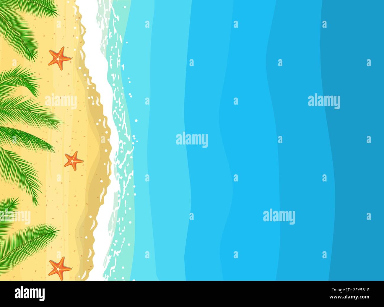 Sommer am Strand Komposition mit Kopierraum Stock Vektor