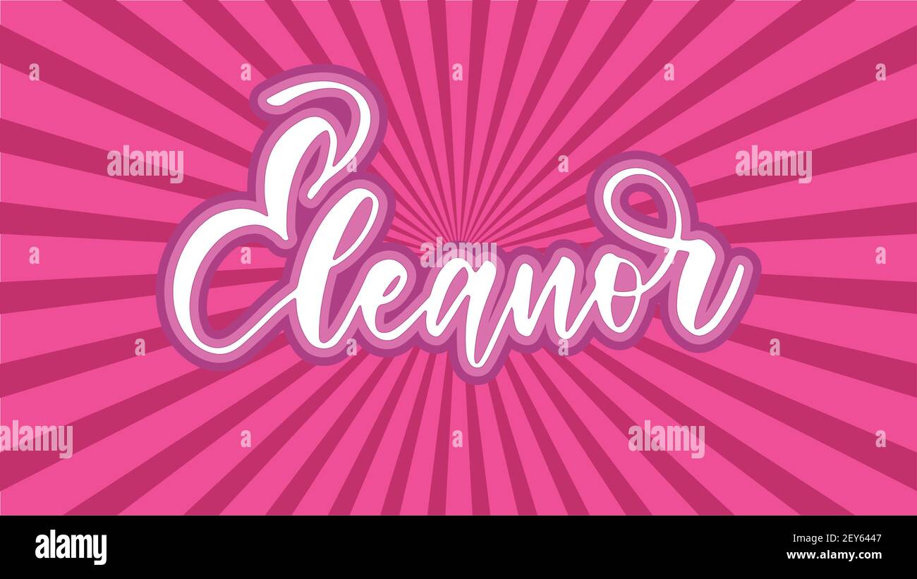 Eleanor Typografie mit japanischem Pink Sunburst Stock Vektor