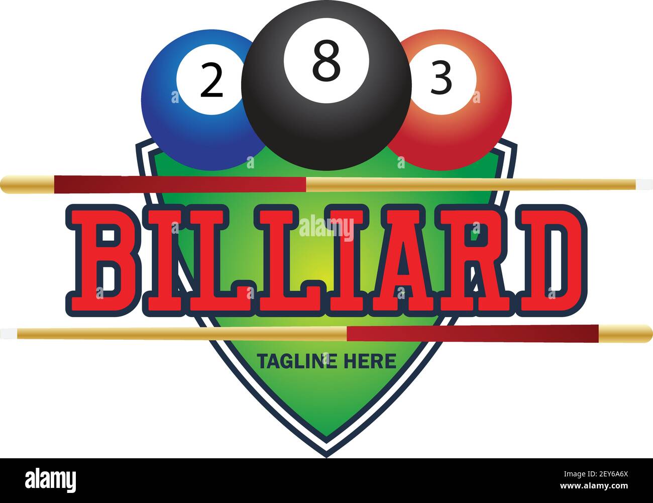 Billard-Logo mit Textfläche für Ihre Slogan Tag Linie, Vektor-Illustration  Stock-Vektorgrafik - Alamy