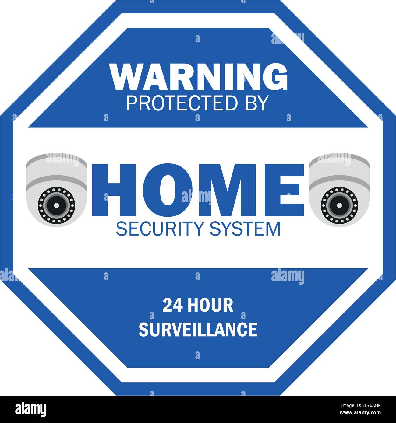 Warnschild der Bereich durch Videoüberwachung mit Sicherheits-CCTV-Kamera für die Sicherheit zu Hause geschützt. vektor-Illustration Stock Vektor