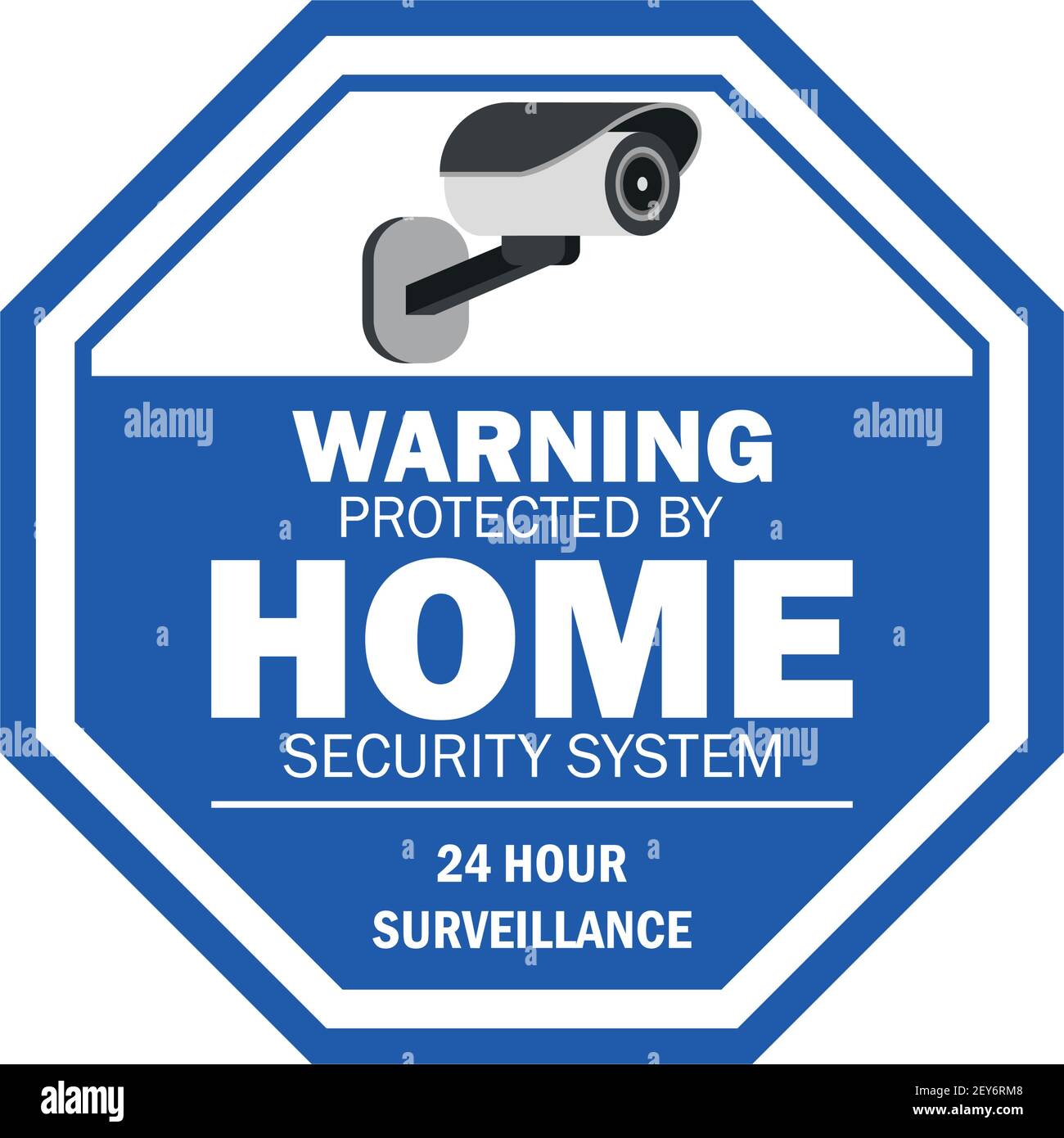 Warnschild der Bereich durch Videoüberwachung mit Sicherheits-CCTV-Kamera für die Sicherheit zu Hause geschützt. vektor-Illustration Stock Vektor