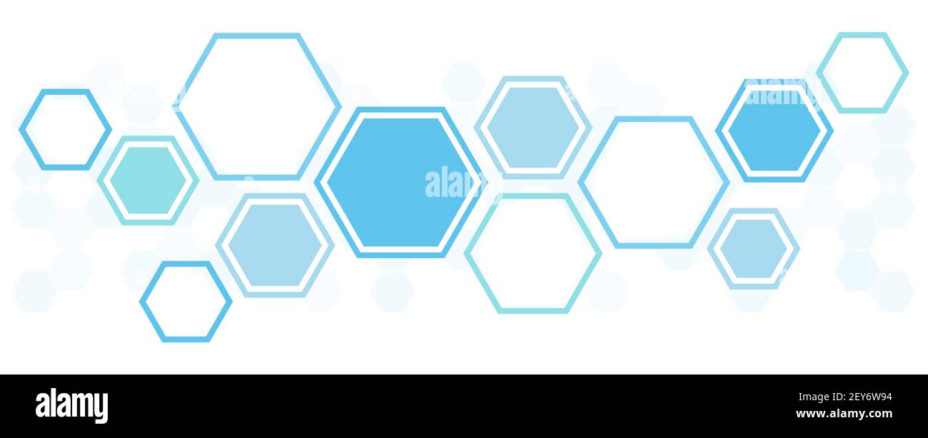 eps Vektor Illustration von blau farbigen futuristischen hexagonalen Zusammenarbeit oder Teamwork-Prozess für großartige Lösungsideen Stock Vektor