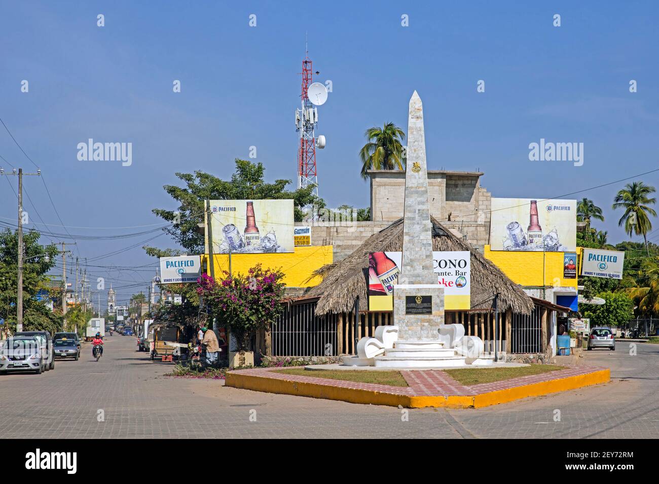 Militärdenkmal in der Stadt und Badeort San Blas, Nayarit, Mexiko Stockfoto