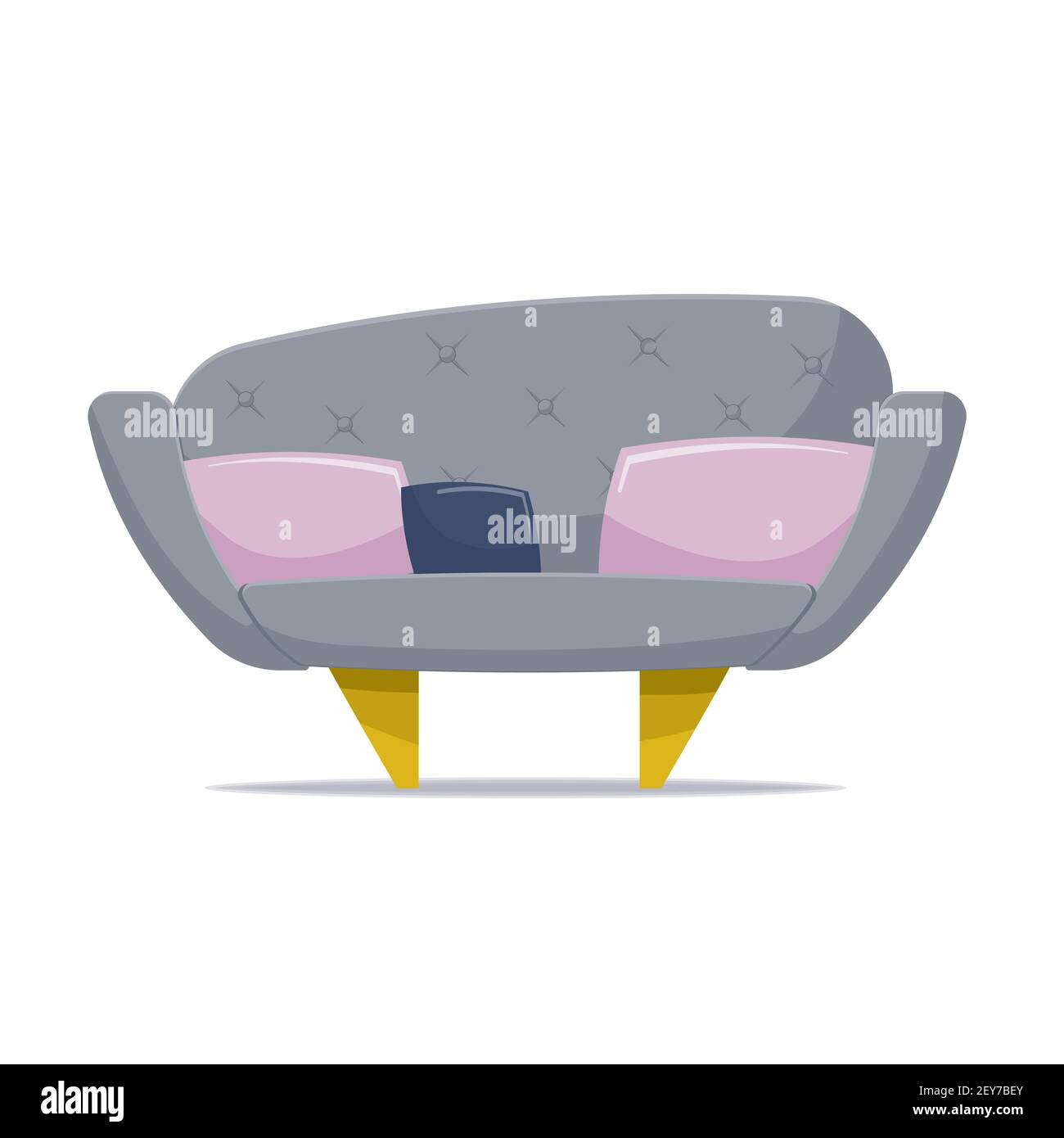 Sofa Vektor-Illustration isoliert auf weißem Hintergrund. Stock Vektor