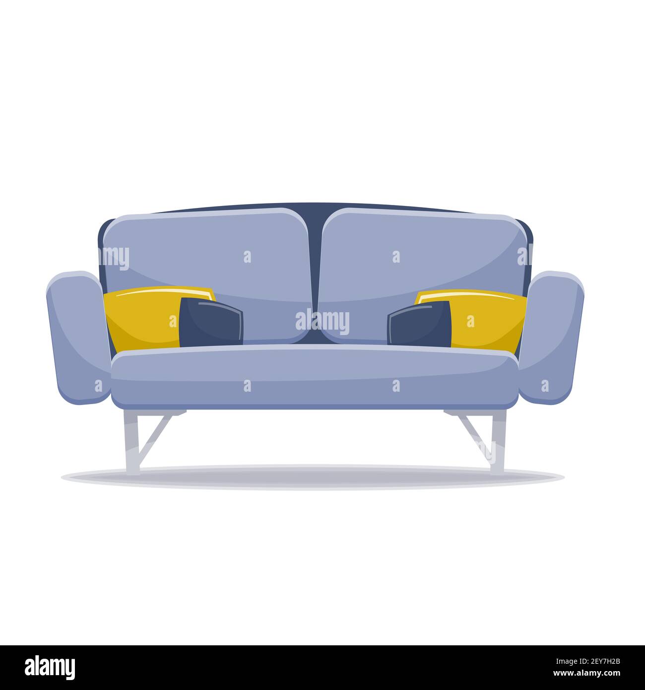 Sofa Vektor-Illustration isoliert auf weißem Hintergrund. Stock Vektor