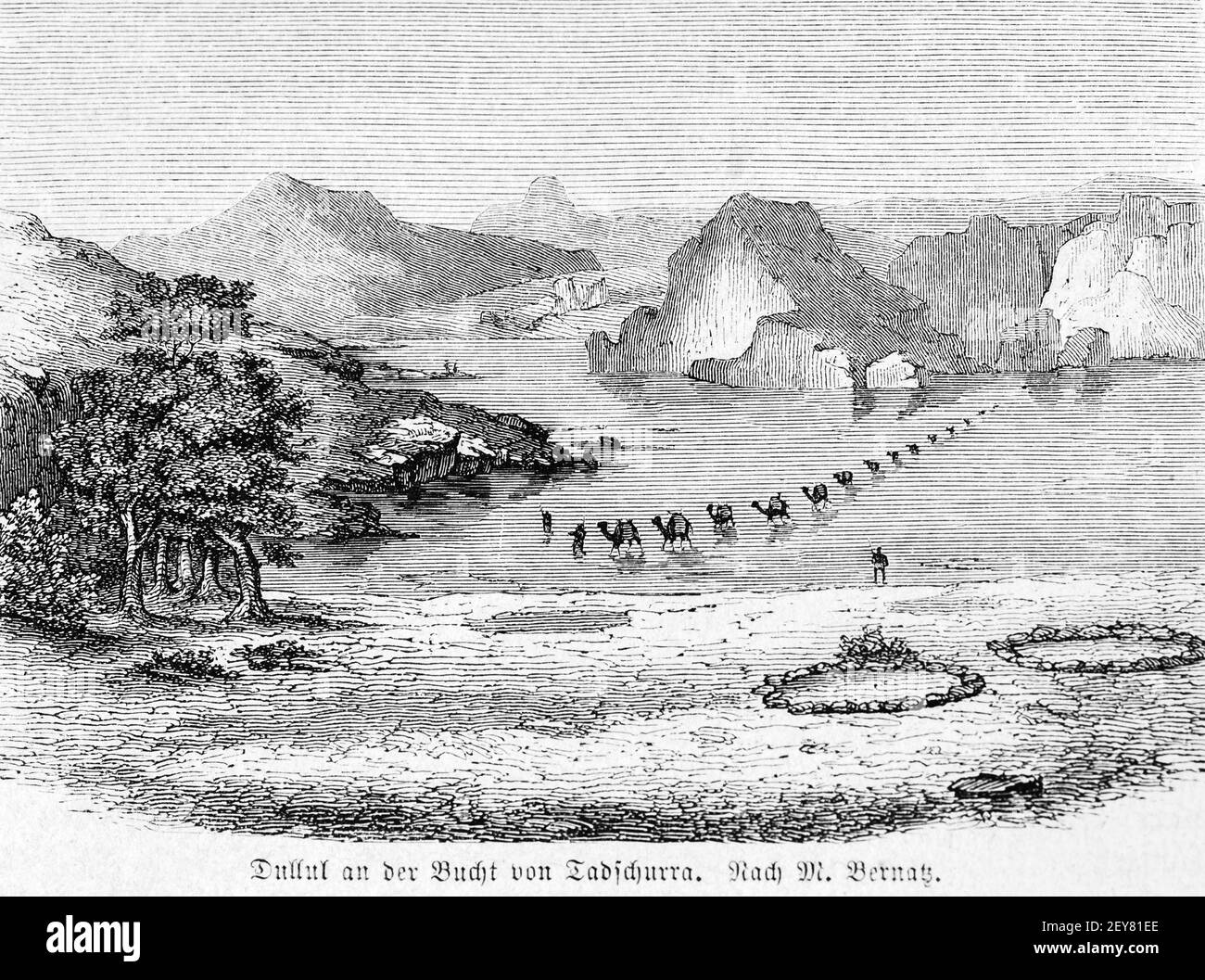 Landschaft des Golf von Tadjoura im Roten Meer, Dr. Richard Andree, Dijbouti, Ostafrika, Abessinien, Land und Volk, Leipzig 1869 Stockfoto