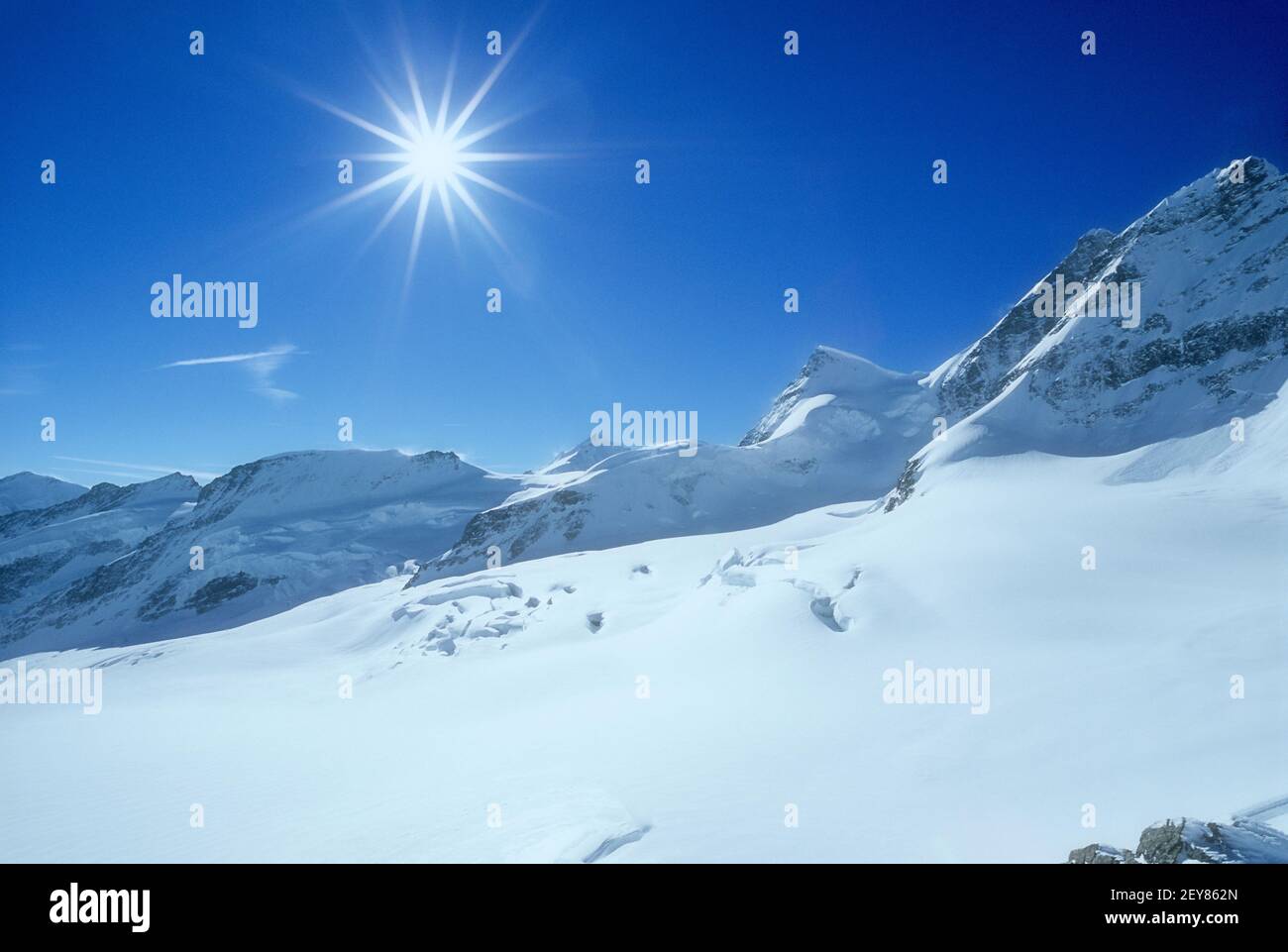 Europa; Schweiz; Alpen; Jungfraujoch; Gletscher; Winter; Top of Europe Stockfoto