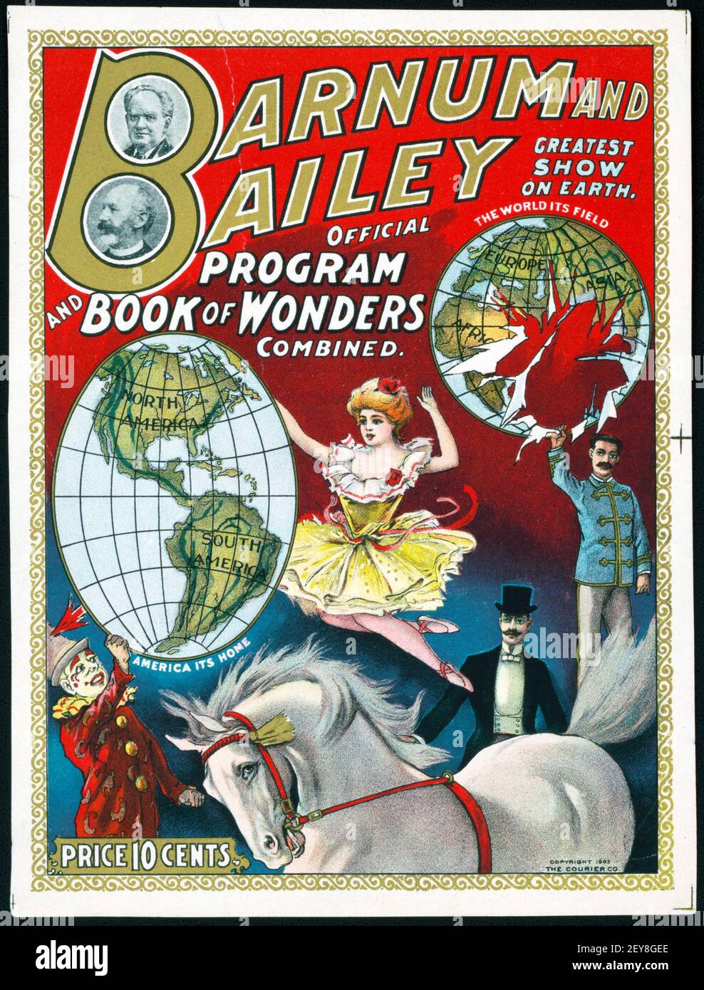 Die Barnum & Bailey Greatest Show auf Erden. Programm und Buch der Wunder kombiniert. Courier Litho Co., c 1903. Stockfoto