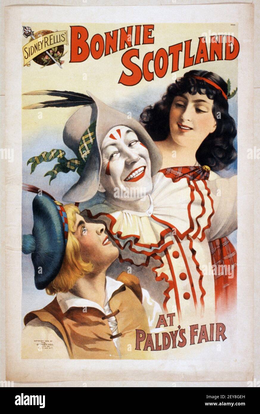 Sidney Rellis' Bonnie Scotland auf der Paldy's Fair. Zirkusposter / Werbung, antik und im alten Stil Stockfoto