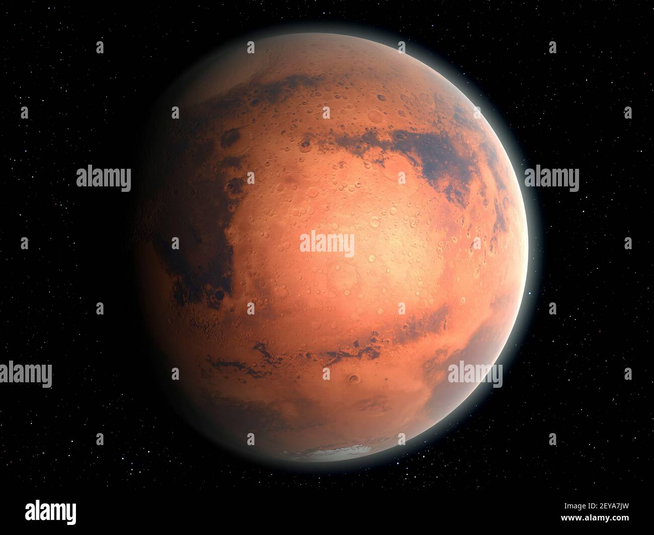Kunstwerk von Planet Mars Stockfoto