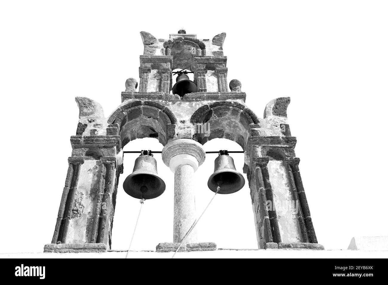 Architektur weiß Hintergrund Kreuz in santorini griechenland alten Bau und Der Himmel Stockfoto