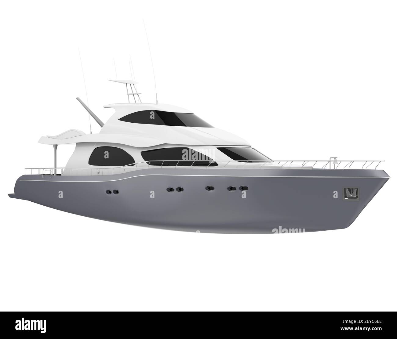 Pleasure Yacht Isoliert Stockfoto