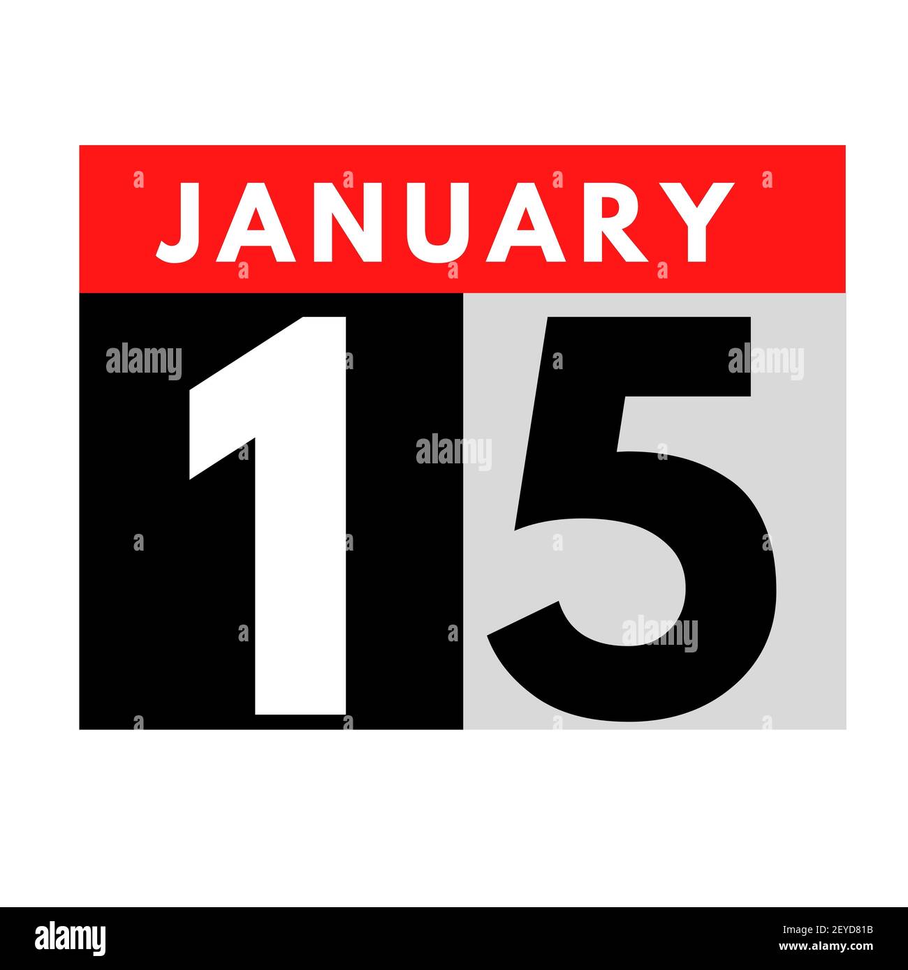 Januar 15 . flaches Tageskalender-Symbol .date,Tag, Monat .calendar für den Monat Januar Stockfoto