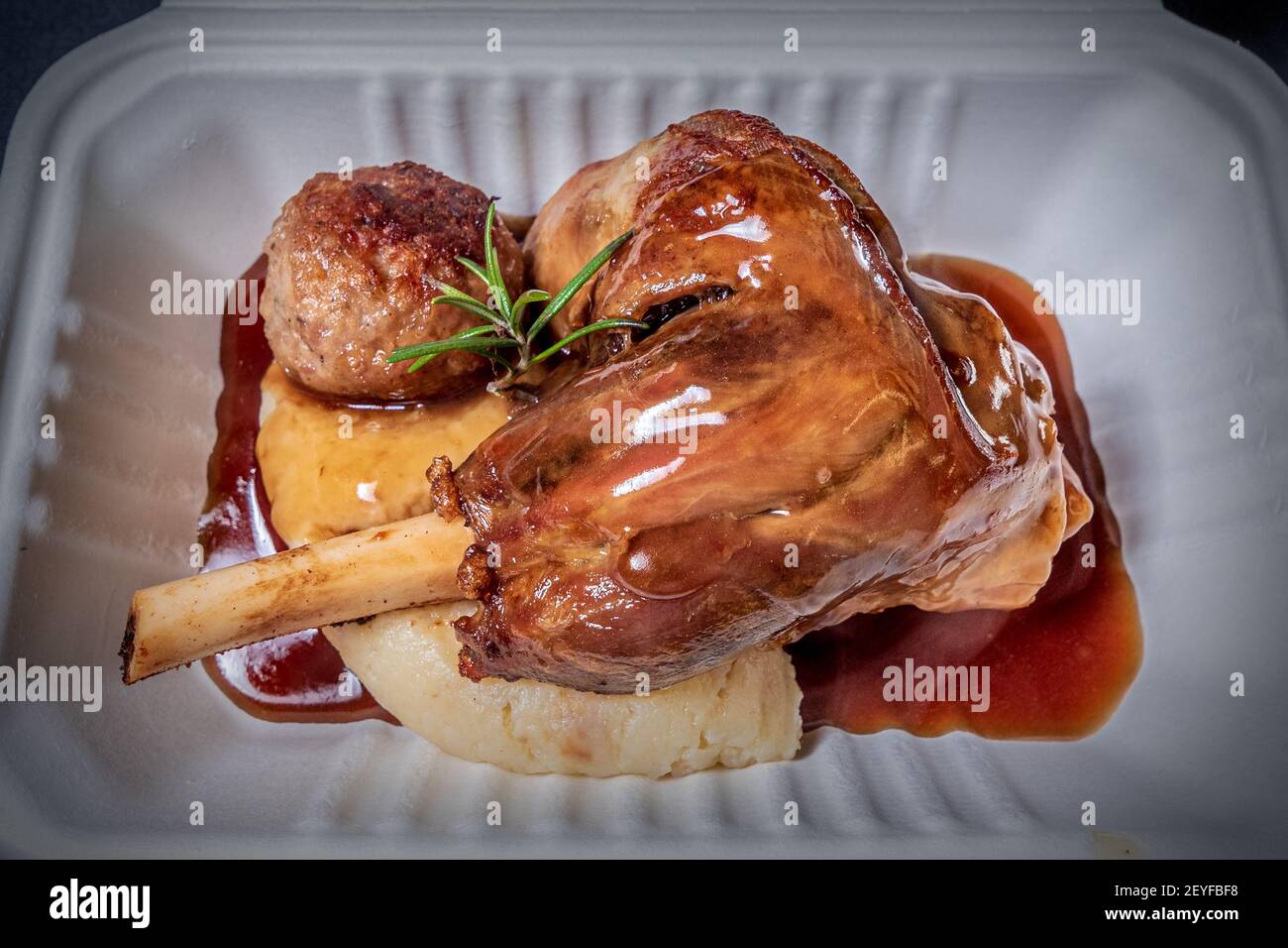 Braten Abendessen, Lamm, Rind, Roasties Stockfoto