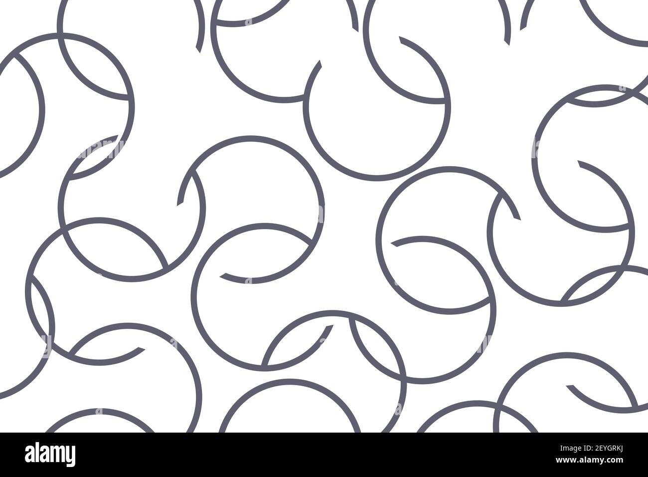 Abstraktes Hintergrundmuster mit kreisförmigen Linien. Moderne, einfache und geometrische Vektorkunst Stockfoto