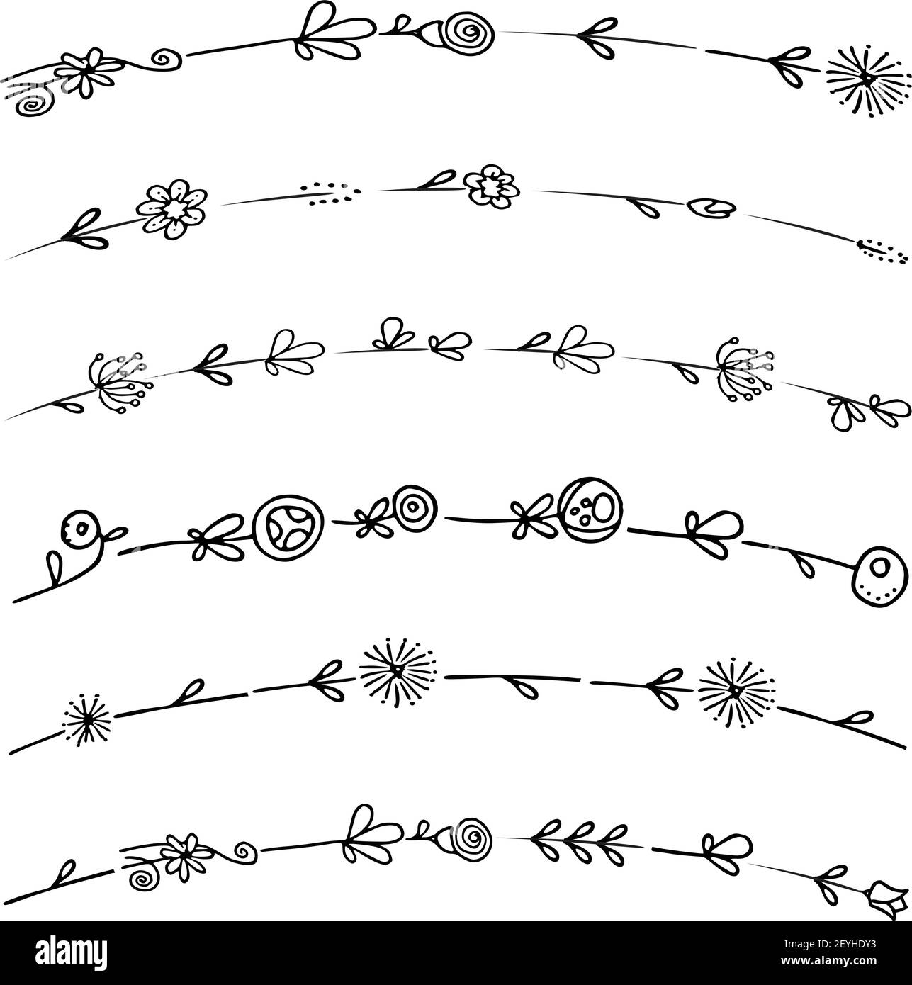 vektor Zeichnung schwarz und weiß Blumen Hintergrund Stock Vektor