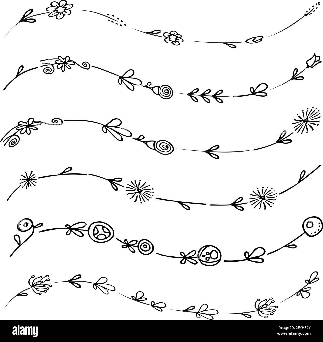 vektor Zeichnung schwarz und weiß Blumen Hintergrund Stock Vektor