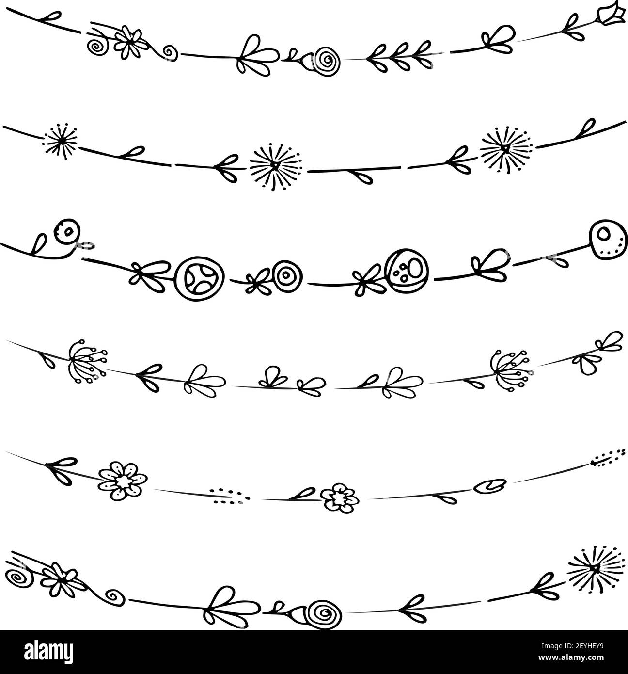 vektor Zeichnung schwarz und weiß Blumen Hintergrund Stock Vektor