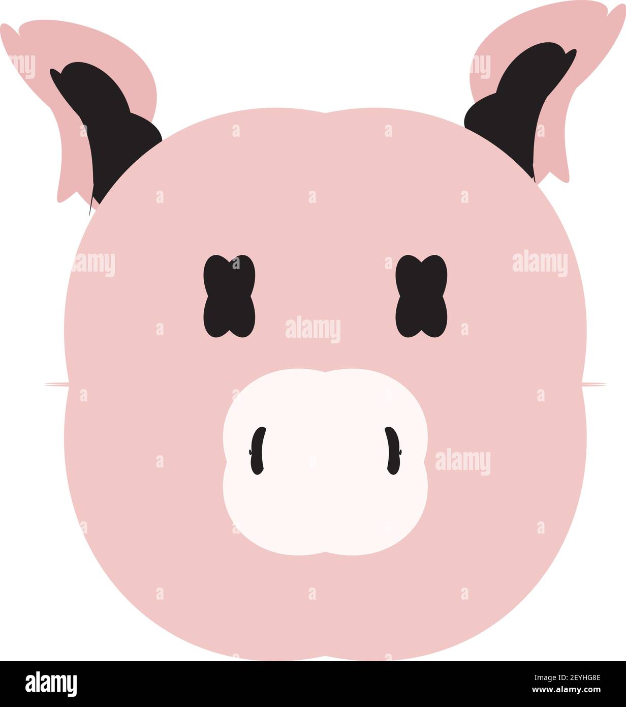 Cartoon Schwein Kopf Symbol. Vektor Tier Clip Art Stock Vektor