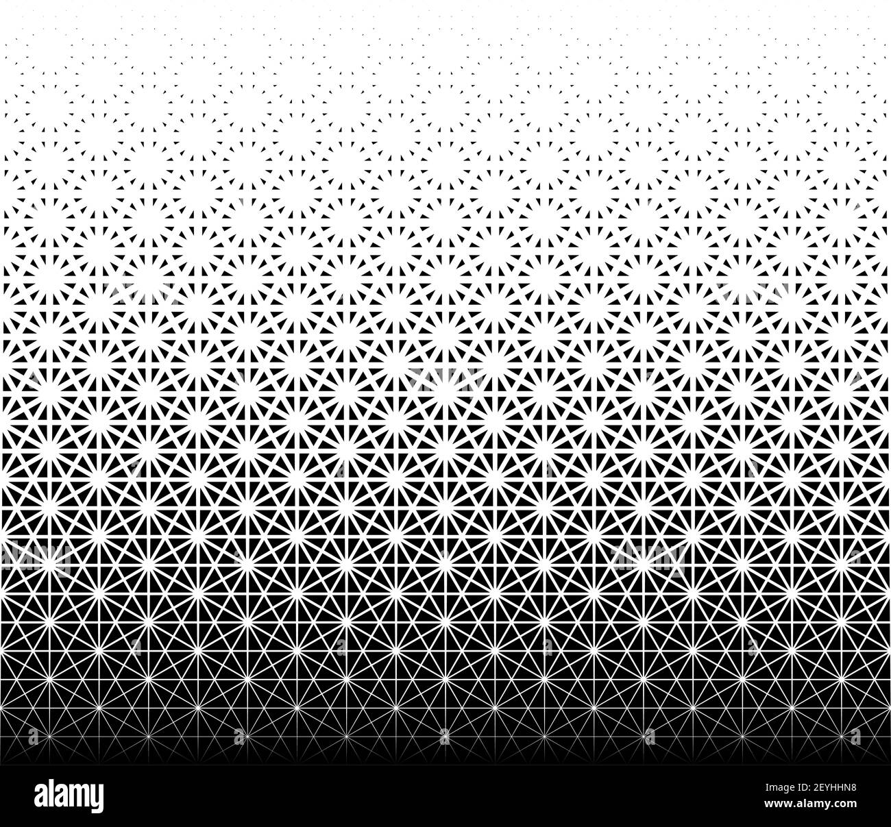 Geometrisches Muster aus schwarzen Dreiecken auf weißem Hintergrund. Nahtlos in eine Richtung. Option mit einem MITTLEREN Ausblenden. Stock Vektor