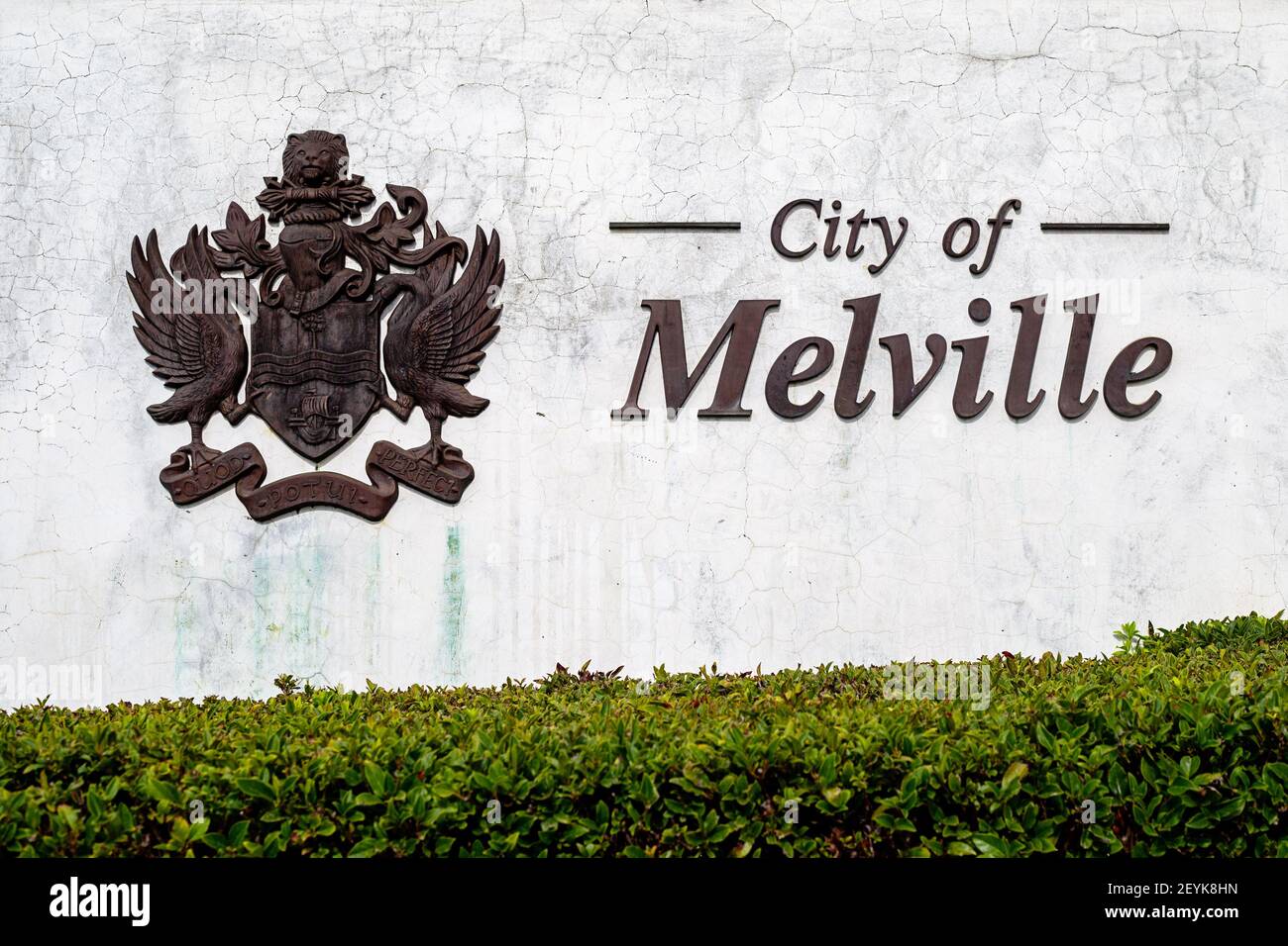 Stadt Melville Schild an der Bürgerzentrale Büros Stockfoto