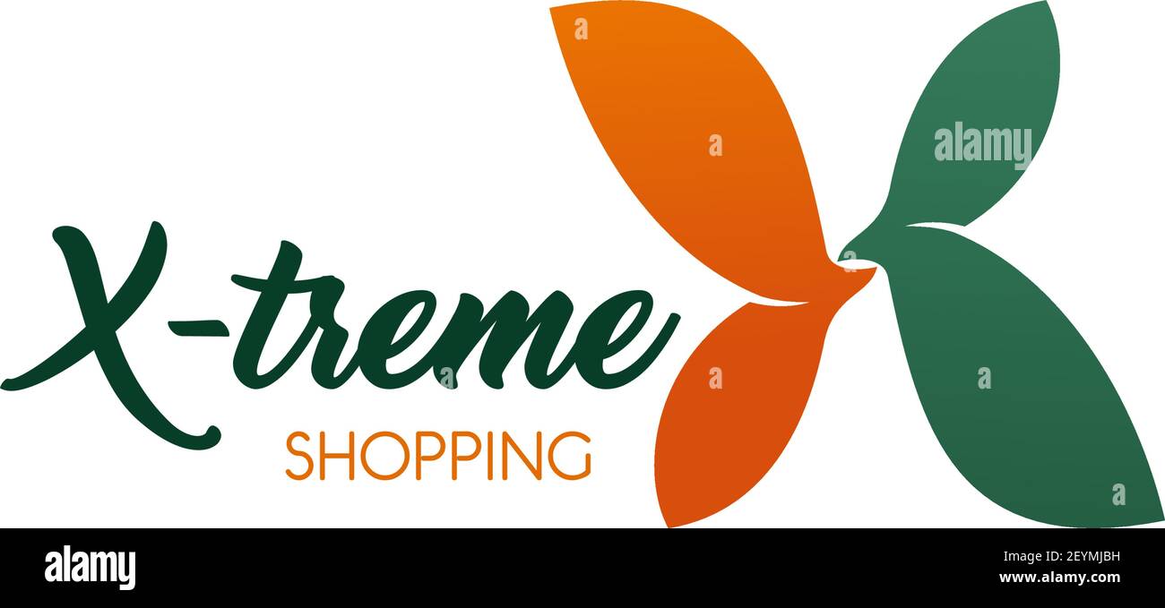 Buchstabe X Symbol für extreme Shopping oder Verkauf Rabatt und Mode Kleidung Handel Einkaufszentren. Vektor-Blumen-Symbol im Buchstaben X für Premium-Shops net oder bout Stock Vektor