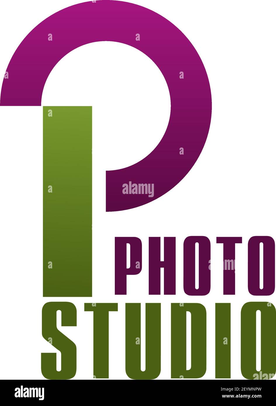 Buchstabe P Symbol für Fotostudio oder professionelle Fotografie Werkstatt und Master-Klasse. Vektor isoliert Buchstabe P für Foto-Shooting Studie und Fotografie Stock Vektor