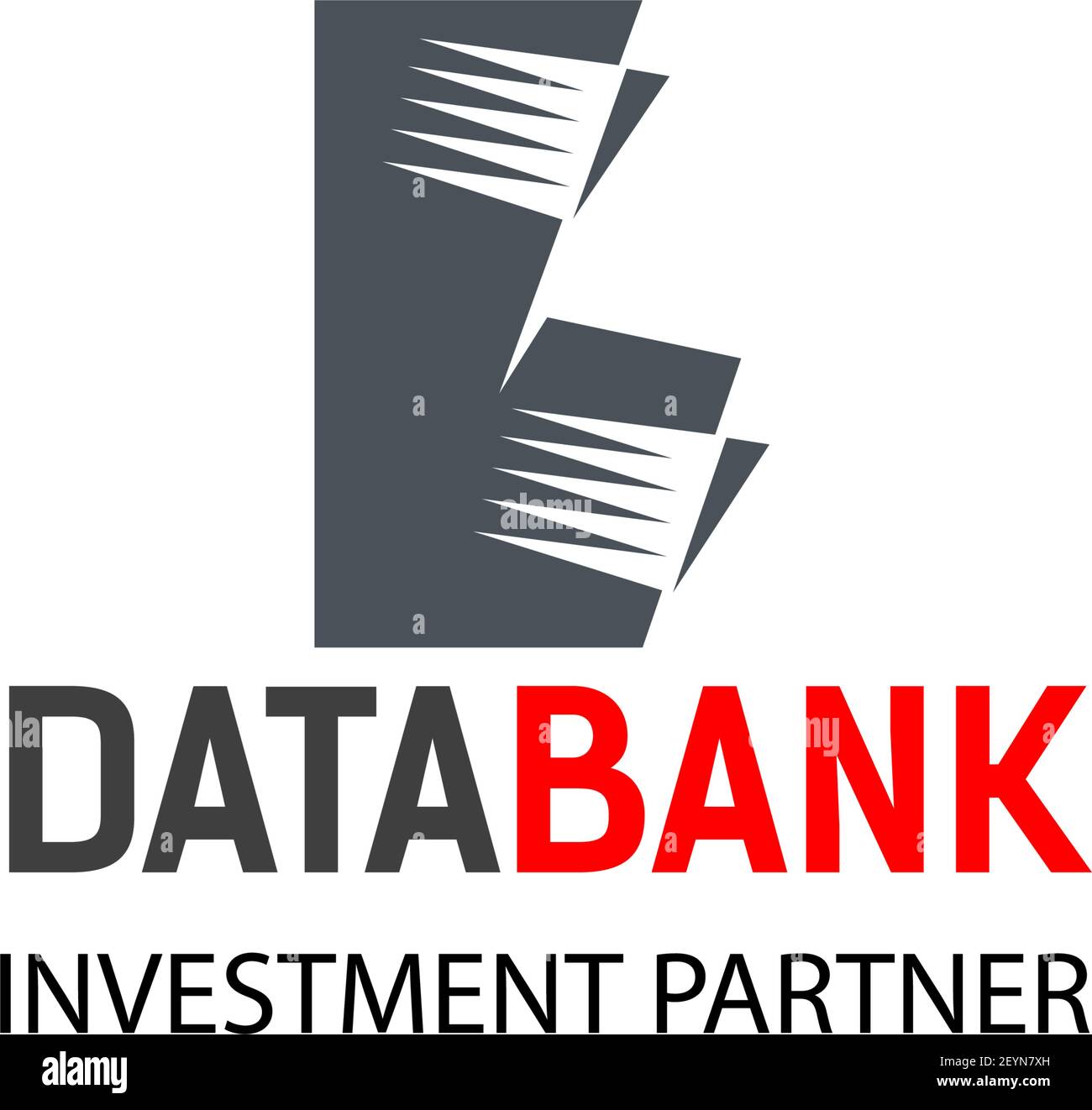 Datenbank Investment Partner Vektor-Zeichen. Kreative Emblem für Hosting-Unternehmen oder Lagerraum Unternehmen. IT-Services oder Data Center Vector Badge ist Stock Vektor