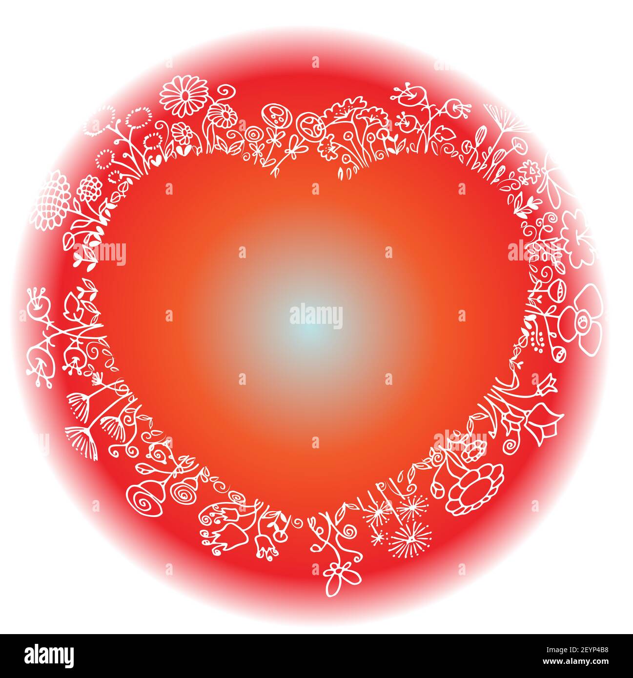 vektor schwarz und weiß Blumen Herz Form Rand Hintergrund Stock Vektor