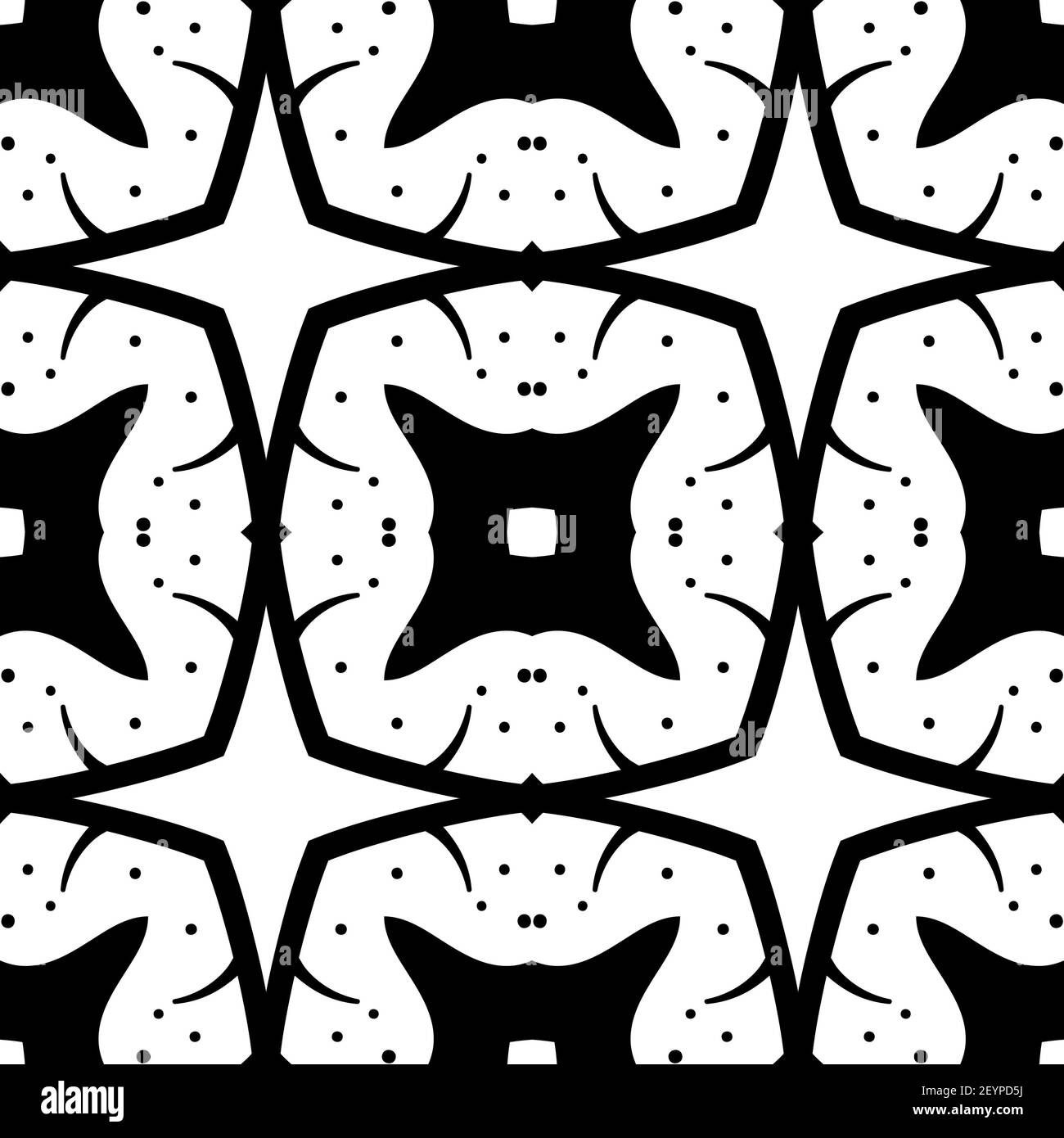 Geometrische Stil schwarz-weiß nahtlose Muster Illustration Stockfoto