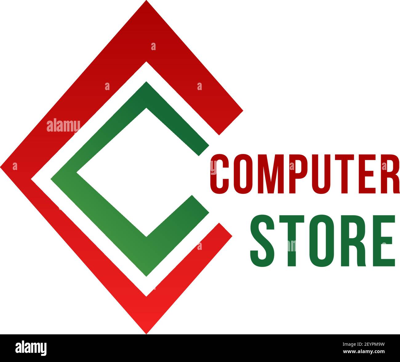 Computergeschäft C Buchstabe Symbol für digitale intelligente elektronische Geräte Shop oder Handelsunternehmen. Vector isolierter Buchstabe C für Software oder Laptop und Notebooks Stock Vektor