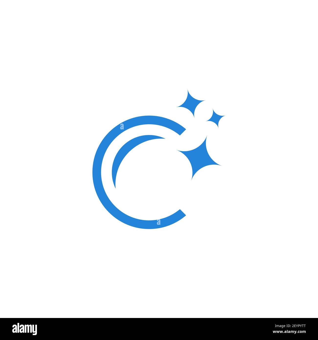 Buchstabe C mit funkelt Logo Design Vektor Stock Vektor