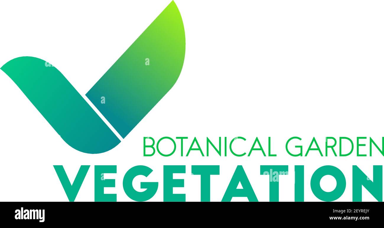 Vektor-Design für botanischen Garten Unternehmen Vegetation. Eco-Zeichen für Branding von jedem Naturpflegeunternehmen oder Unternehmen. Organische Lebensende Umwelt Pflege Stock Vektor