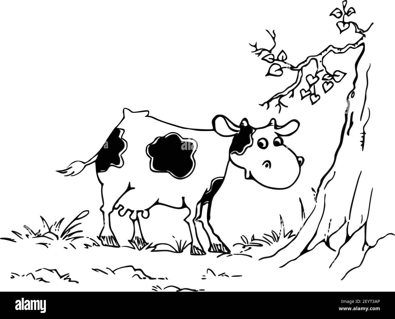vektor Cartoon Bauernhof Tiere Kuh Stock Vektor