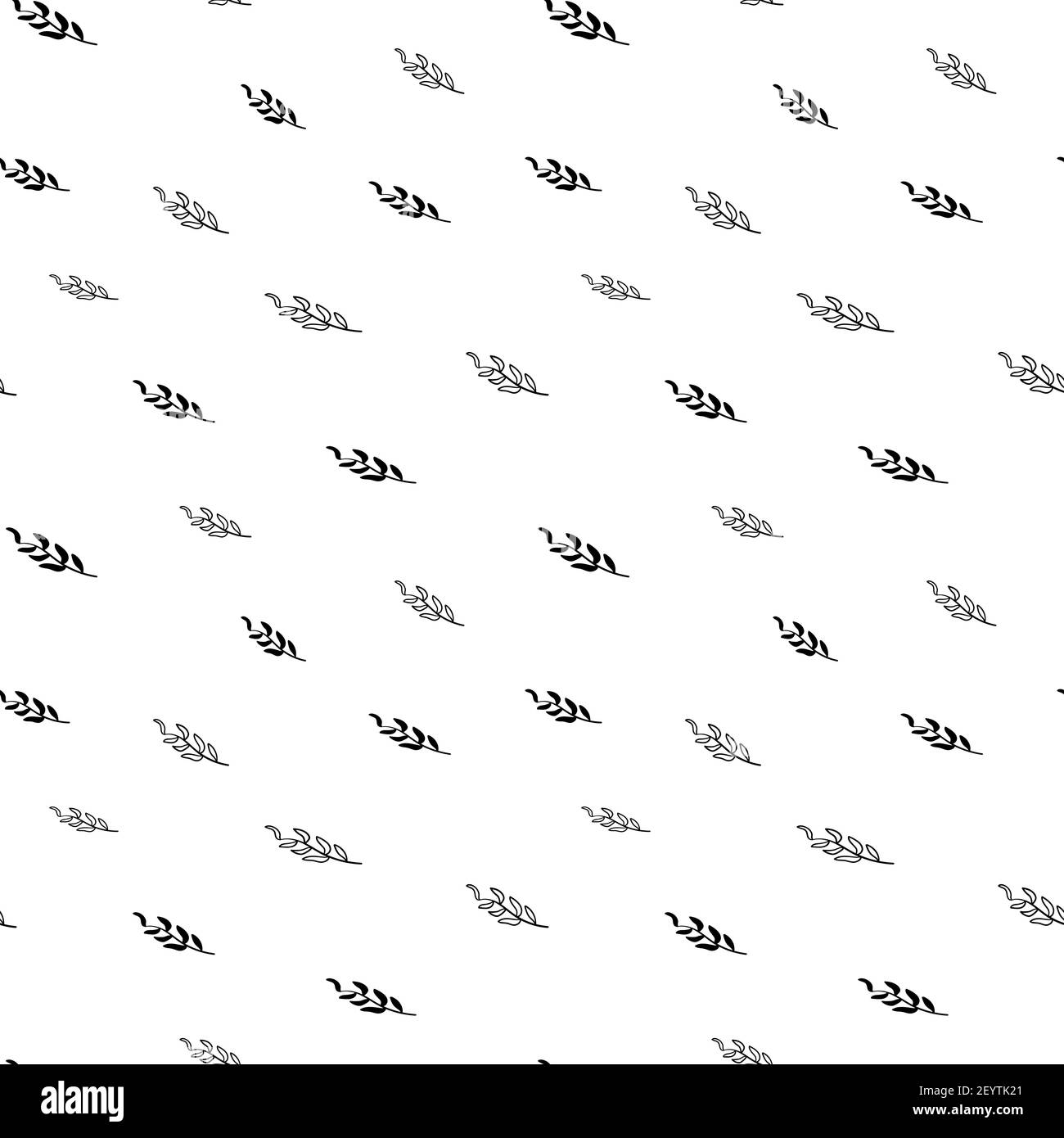 Pflanze nahtlose Muster, schwarz und weiß handgezeichnete Baum Doodle Digitalpapier, abstrakte Pflanzen wiederholenden Hintergrund, die monochrome Kräuter-Vektor-Wallpap Stock Vektor