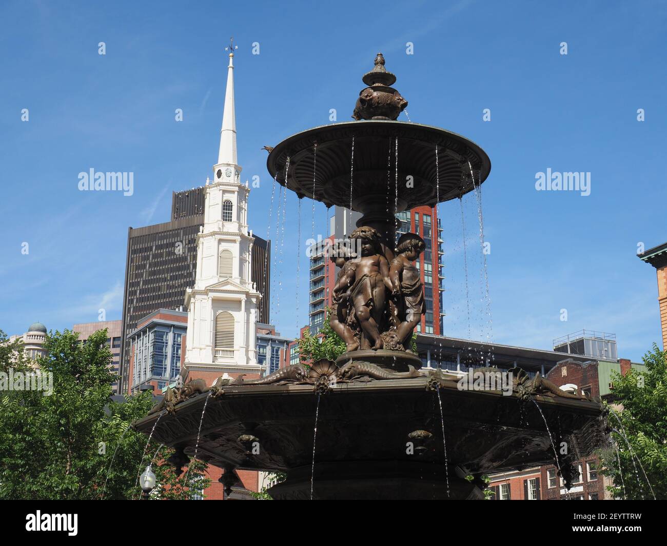 Bild des Brewer Fountain in Boston Common. Stockfoto