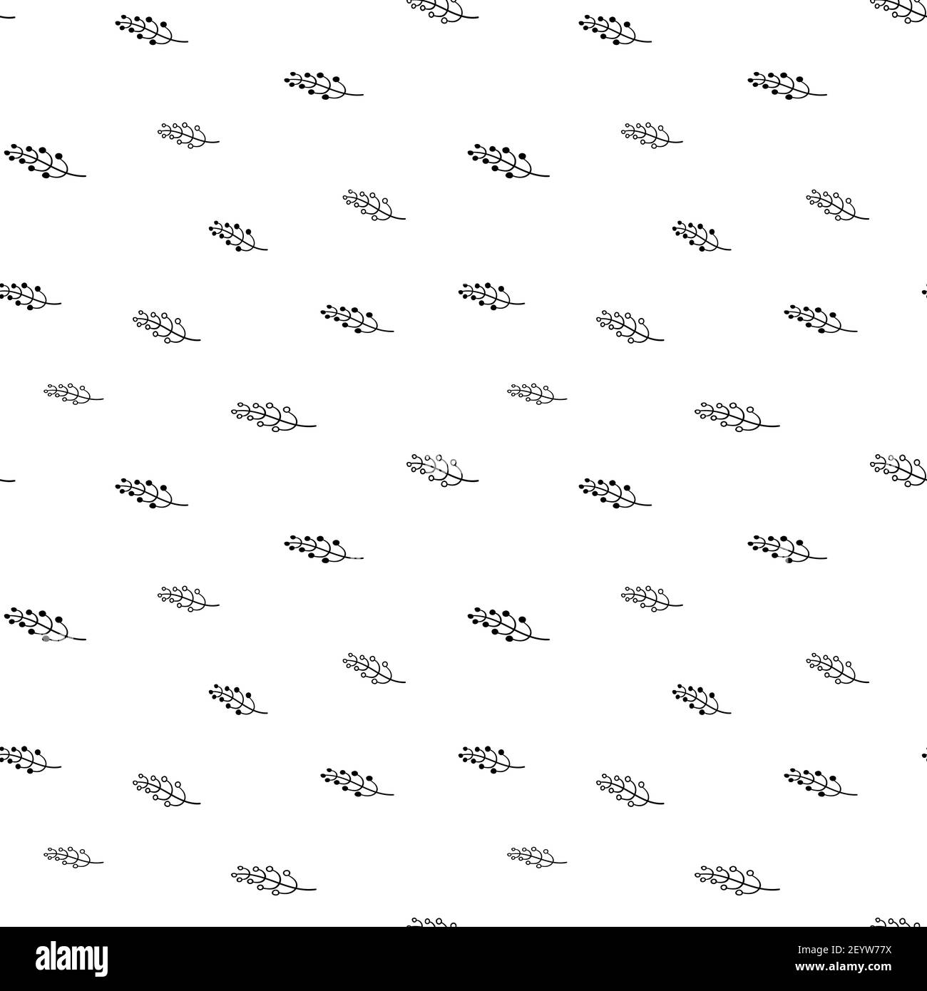 Pflanze nahtlose Muster, schwarz und weiß handgezeichnete Baum Doodle Digitalpapier, abstrakte Pflanzen wiederholenden Hintergrund, die monochrome Kräuter-Vektor-Wallpap Stock Vektor