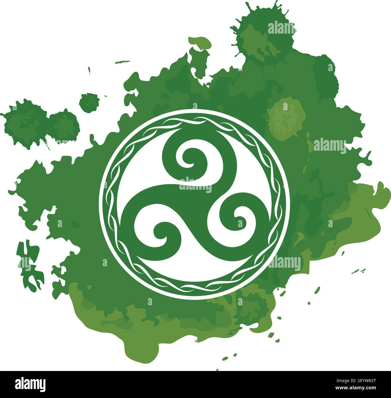 Dreifache Spirale, alte keltische Symbol Stock Vektor