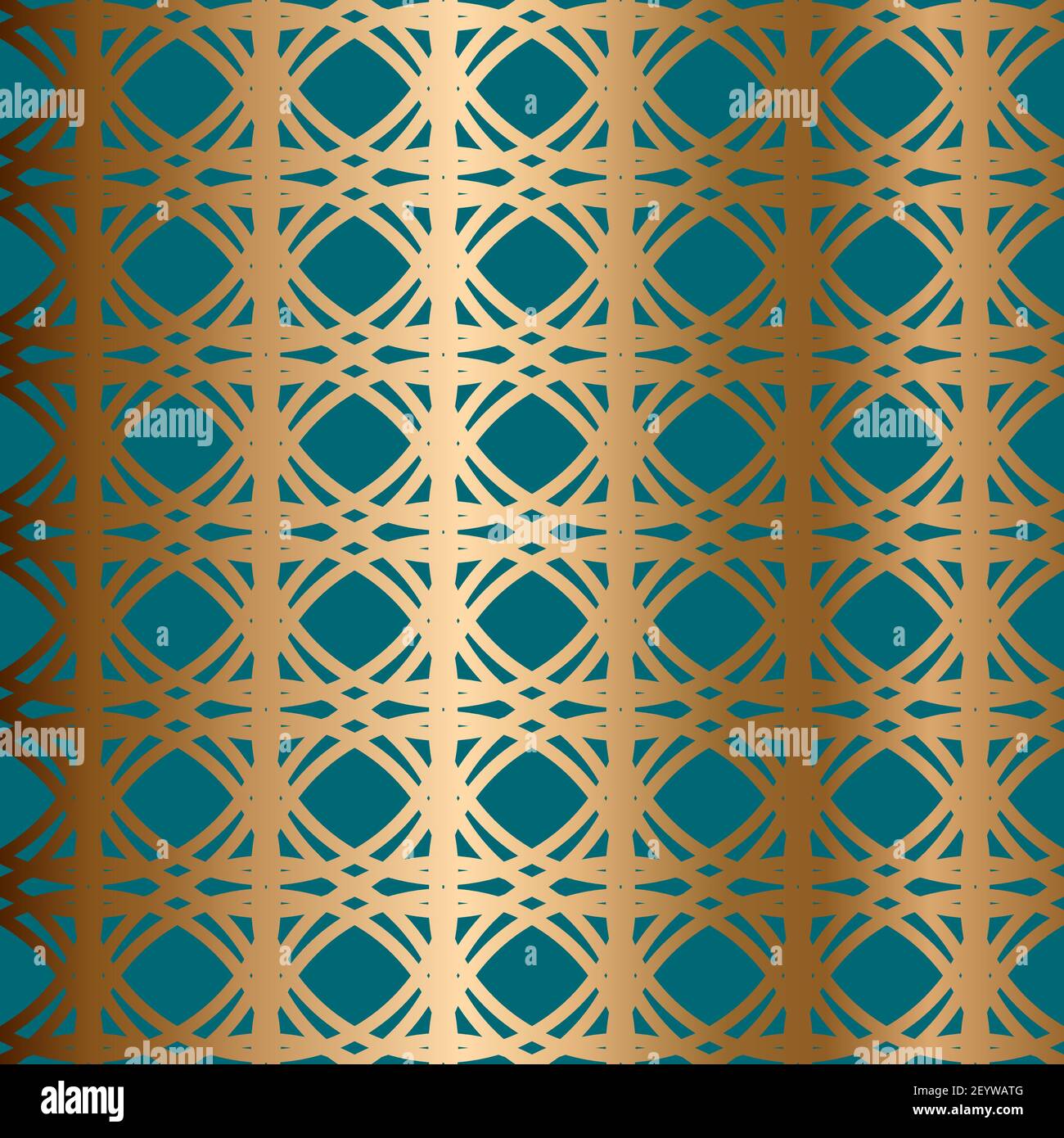 Abstraktes geometrisches Vektor-nahtloses Muster. Ornamentaler blauer, türkisfarbener und goldener Hintergrund Stock Vektor