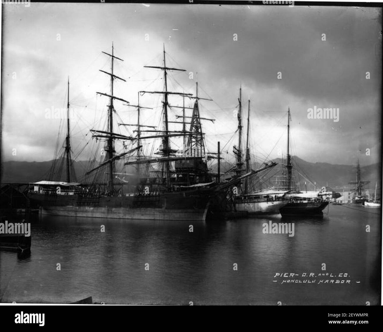 Pier – O. R. und L. Co., Honolulu Harbour, Stockfoto