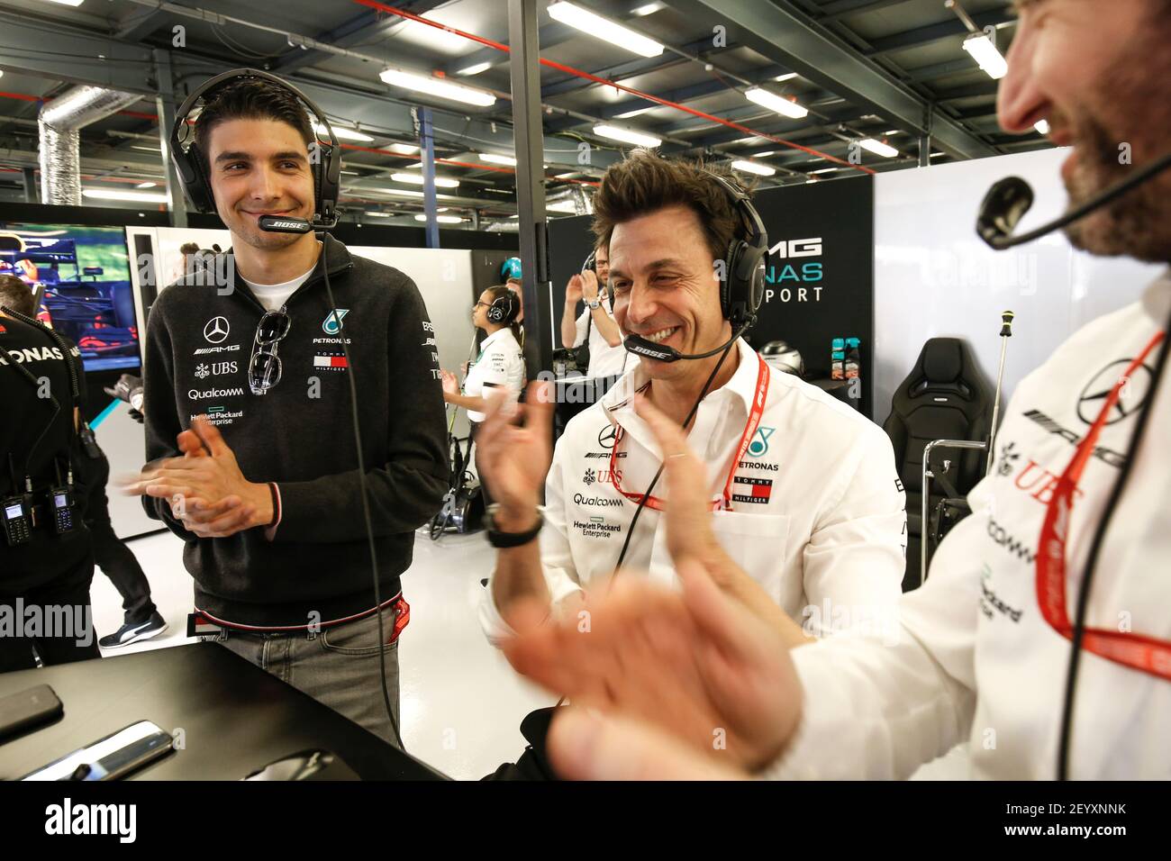 OCON Esteban (Fra), Reservefahrer von Mercedes AMG F1 GP, WOLFF Toto (aut), Teamchef & CEO Mercedes AMG F1 GP, während der Formel-1-Meisterschaft 2019 in Melbourne, Australien Grand Prix, vom 14. Bis 17. März - Foto DPPI Stockfoto